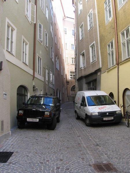 Why do people even attempt to drive on this narrow of a street?