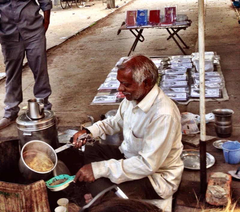 Laxman Rao serving up the Chai