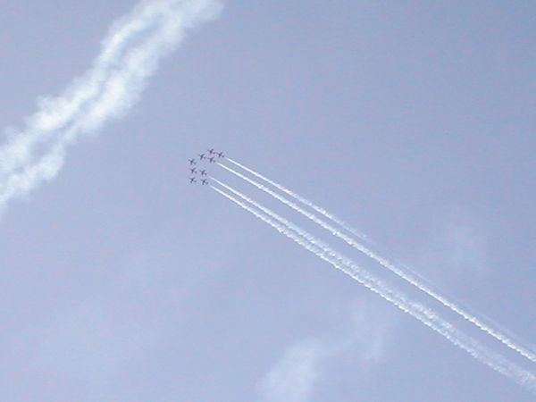 Red Arrows whilst on beach