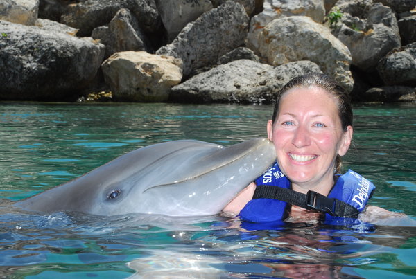 Dolphin kissing me