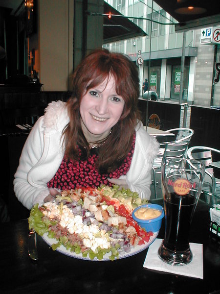 Jo with her salad - Huge!