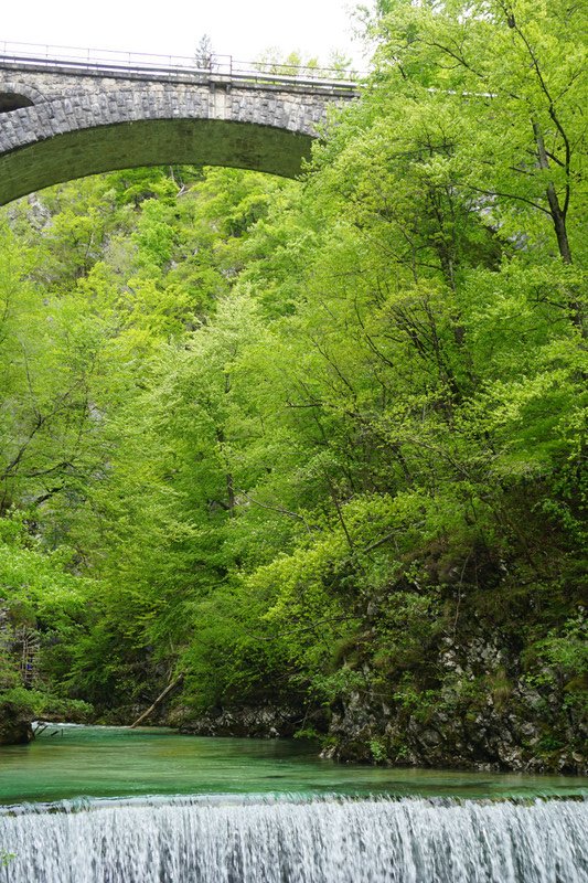 Alte Eisenbahnbrücke in der Vintgar-Klamm