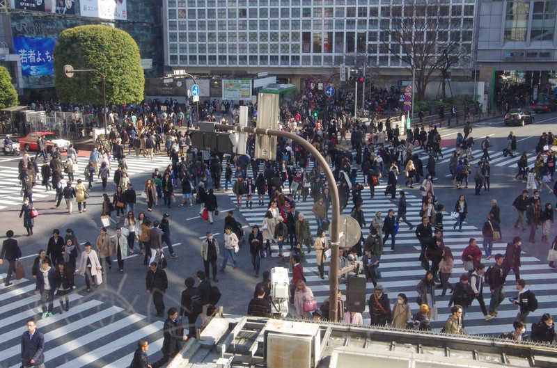 Die berühmte Shibuya-Kreuzung