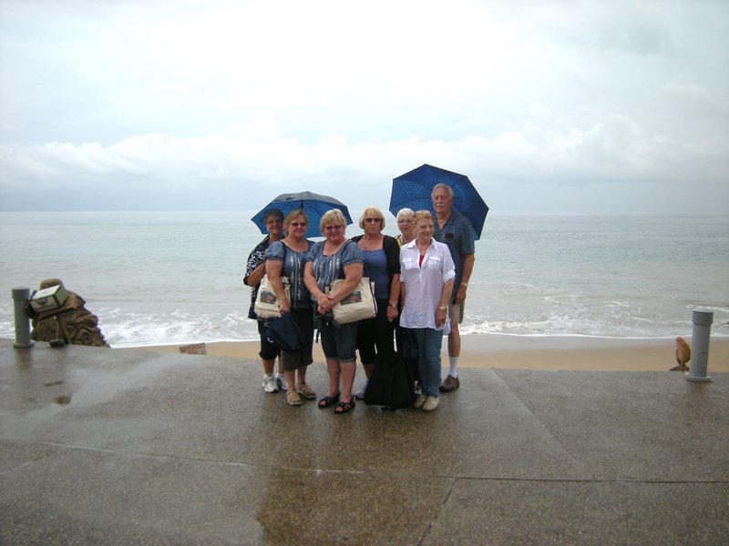 the gang in the rain at Puerto Vallarta