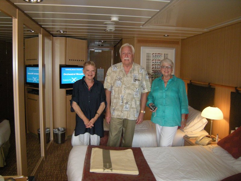 Sharon, Bill & Nancy in our stateroom