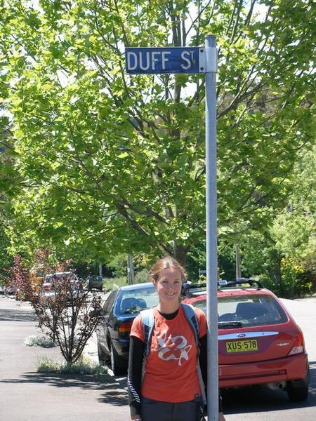 Beckie up "Duff St"