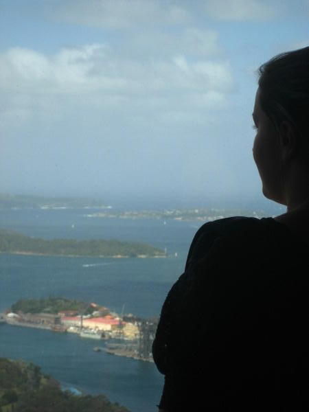 Pondering the view from Sydney Sky Tower