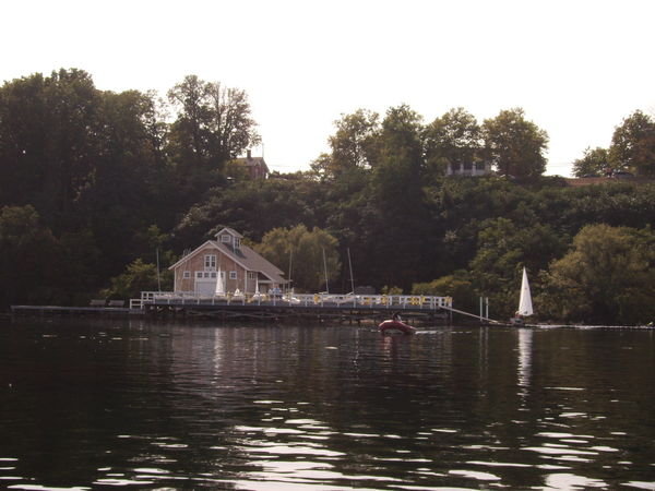 Boat house from the water