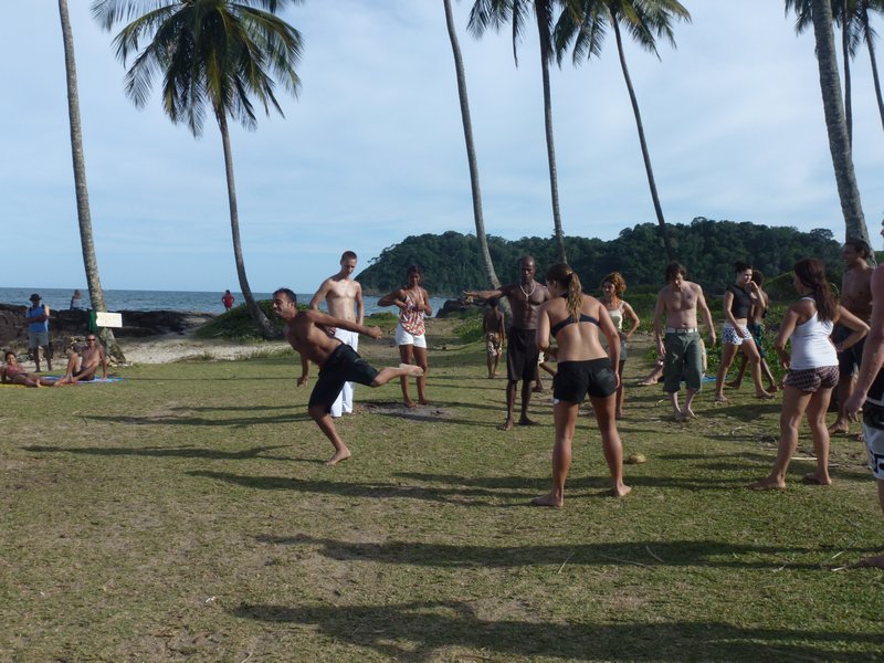 Capoeira on the beach in Itacare