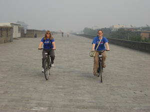 Me and Mum cycling around the City Wall