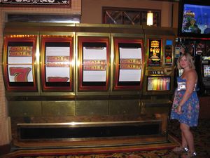 Sally and the biggest slot machine in Vegas