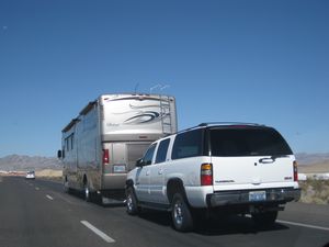 RV's are Huge - and then they tow Huge 4x4's as well!