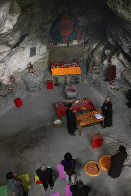 chanting in the cave