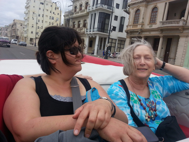 Riding in a convertible on the Malecon