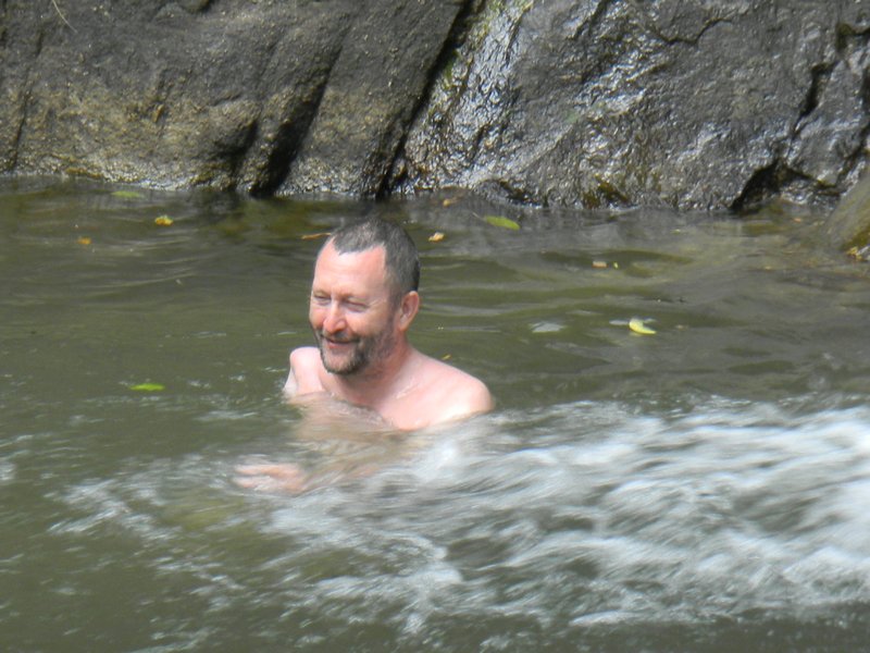 Dad enjoyed the cool water