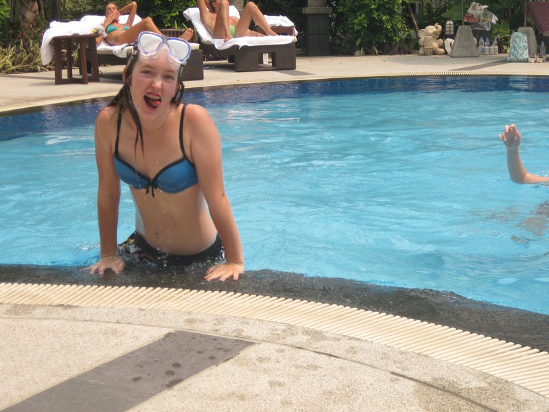 Katja in the pool