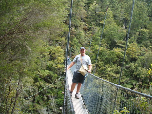 Swing bridge on the trail