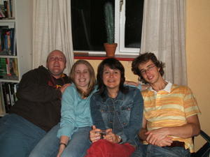 Me with old university friends at Lewis's birthday party