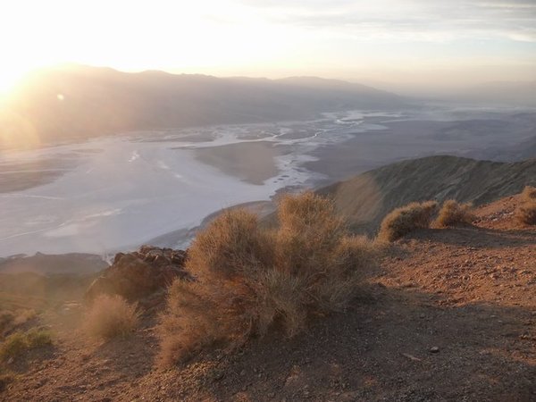 The last of the sun over Death Valley