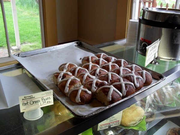 As it is Good Friday we had USA style hot cross buns for lunch