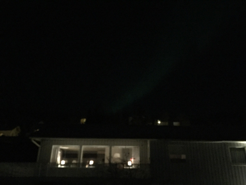 Very faint Northern Lights over Tromsø