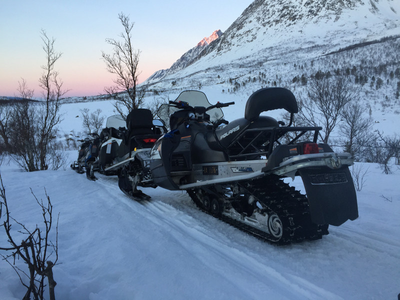 snowmobiles near Svensby