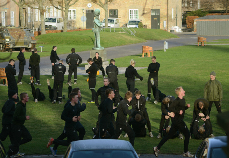 Royal guard exercising at Rosenborg Slot