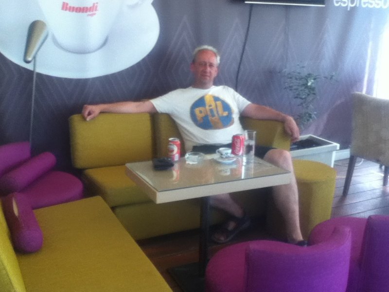 Glyn hanging out at the Lidl cafe