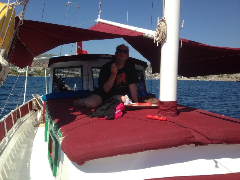 Glyn on our private boat
