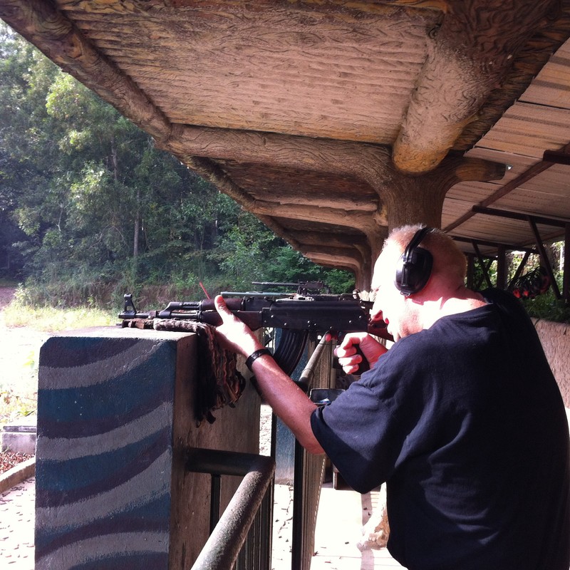 Firing AK47, a quid per bullet