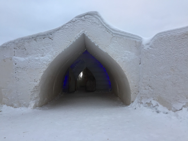 Entrance to ice hotel