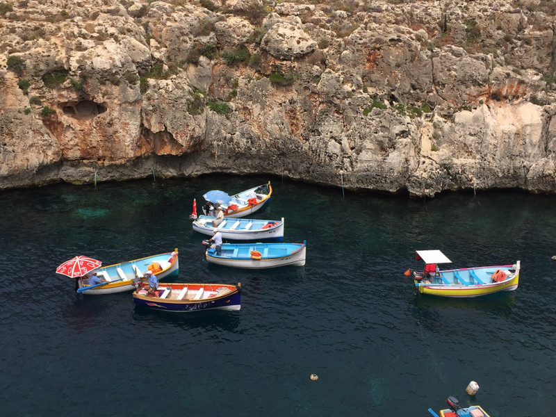 Boats to take folk to the Blue Grotto