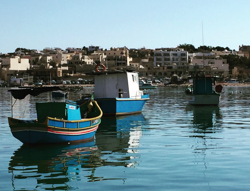 Fishing boats bobbing in Marsaxlokk