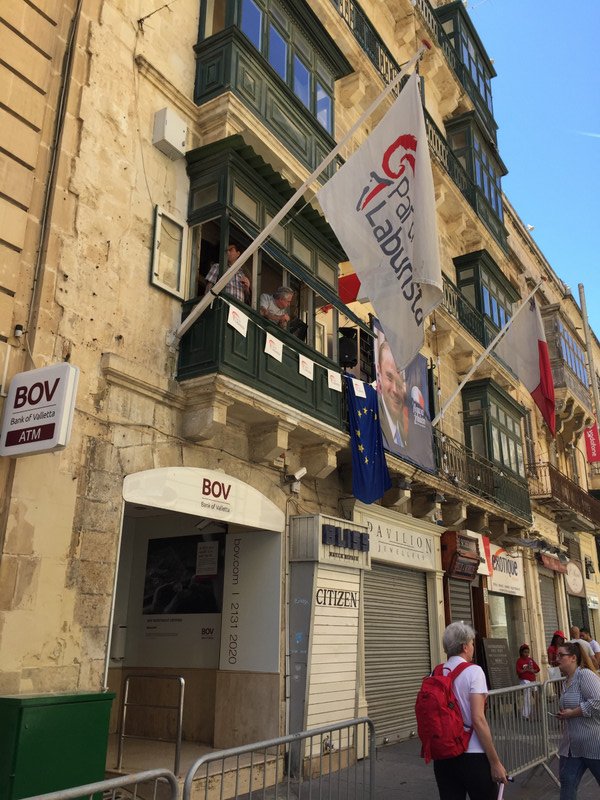 Labour Party flags in Valetta 