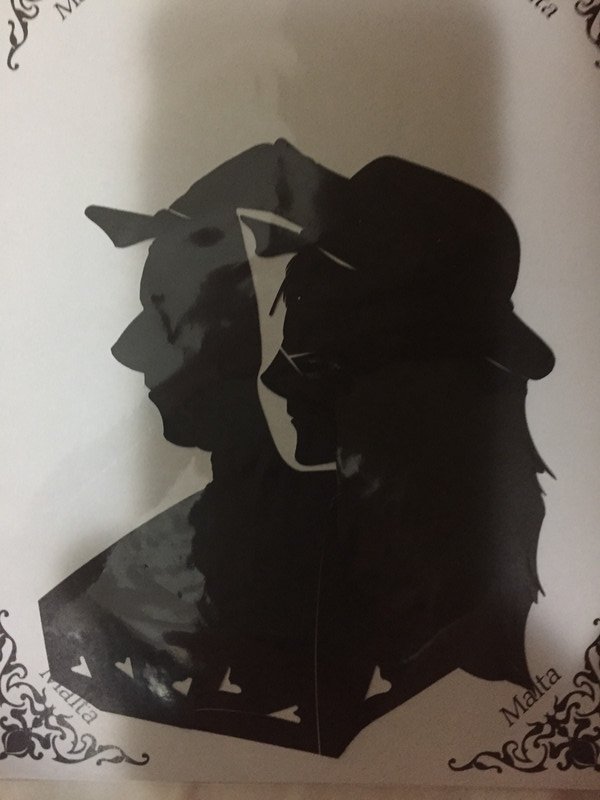 Silhouette of us, sold to us in Marsaxlokk