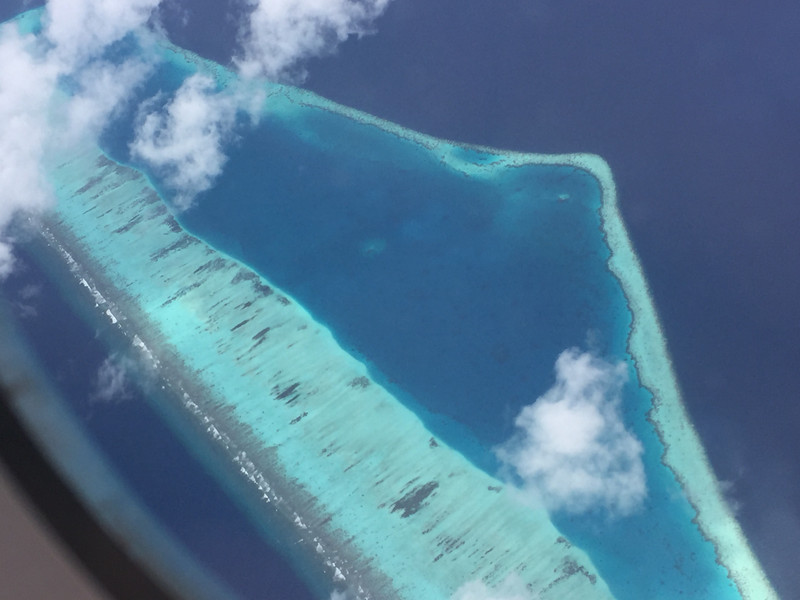 View of Maldives from the plane