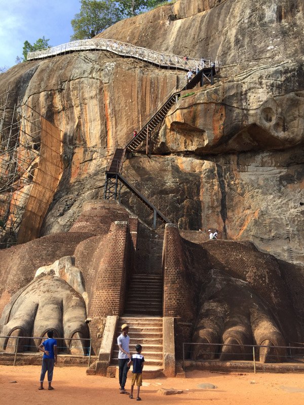 Lions paws and stairs at Sigiriya Rock