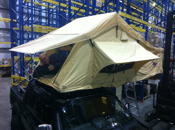DK in his tent
