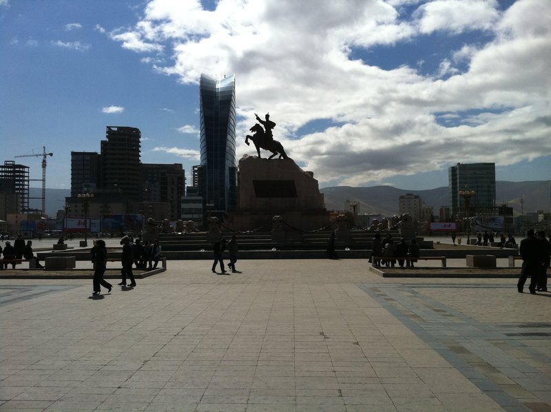 horse statue in square
