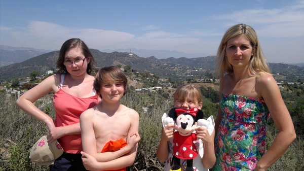Family in Hollywood Hills on Luke's 12th Birthday