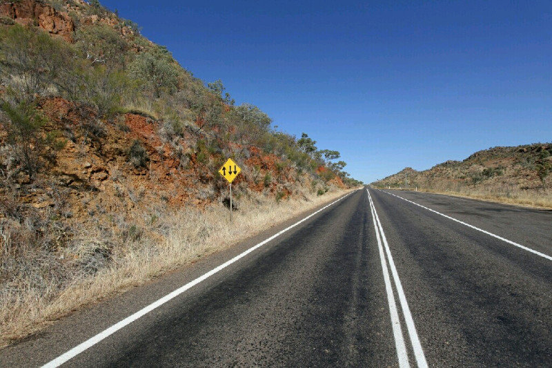 Day 20 - Colourful hills between Cloncurry and Mt Isa - also hard going because of the hills and wind.