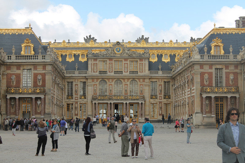 Front view of the Palace of Versailles