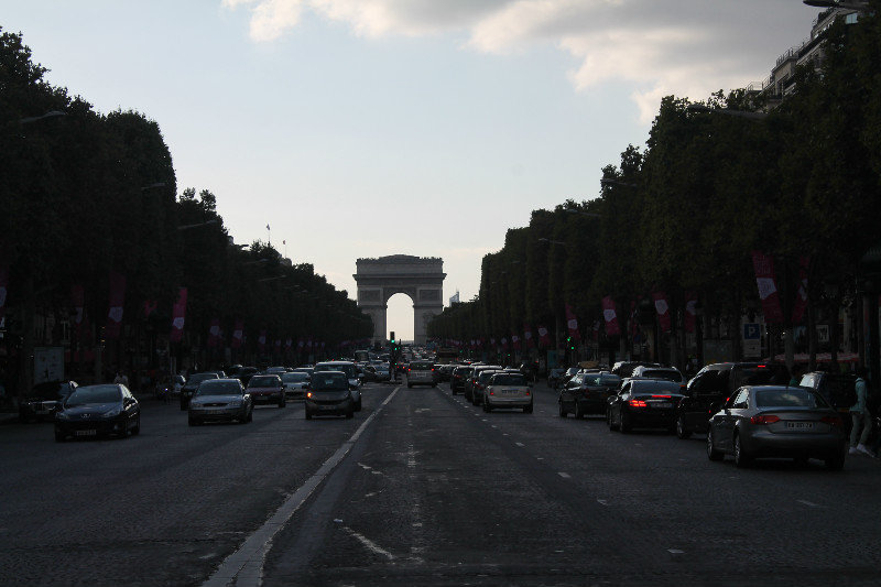 View of the Arc de Triomphe from the Champs-Elysees
