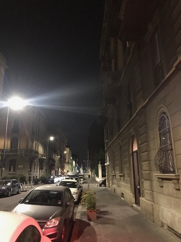 Milan streets at night