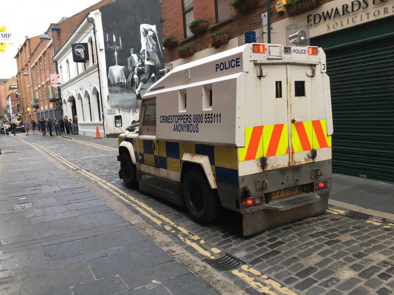 Standard cop car in Belfast, basically an armored tank