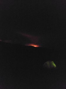 First views of the fire enroute to the summit