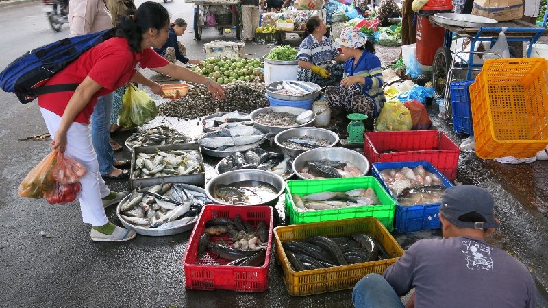 Food market in Ho Chi Minh City
