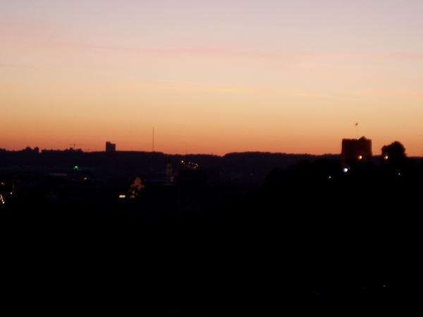 Dusk from a hill overlooking the city