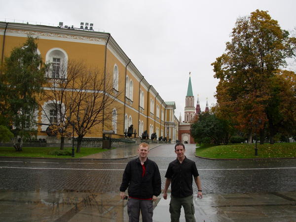 Outside government buildings at the Kremlin