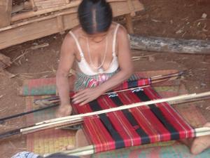 Lady weaving..